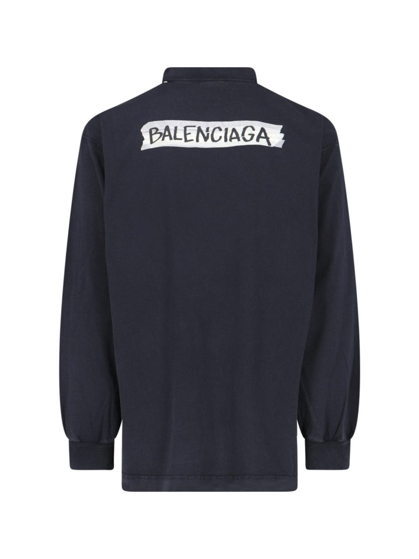 Balenciaga "Masking Tape" Long Sleeve T-Shirt – Black