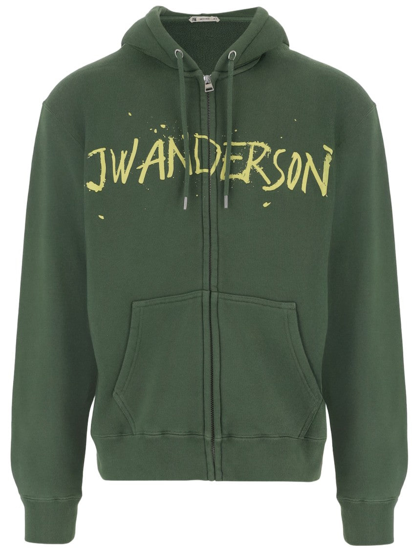 J. W. Anderson Deep Green Cotton Sweatshirt With Adjustable Hood