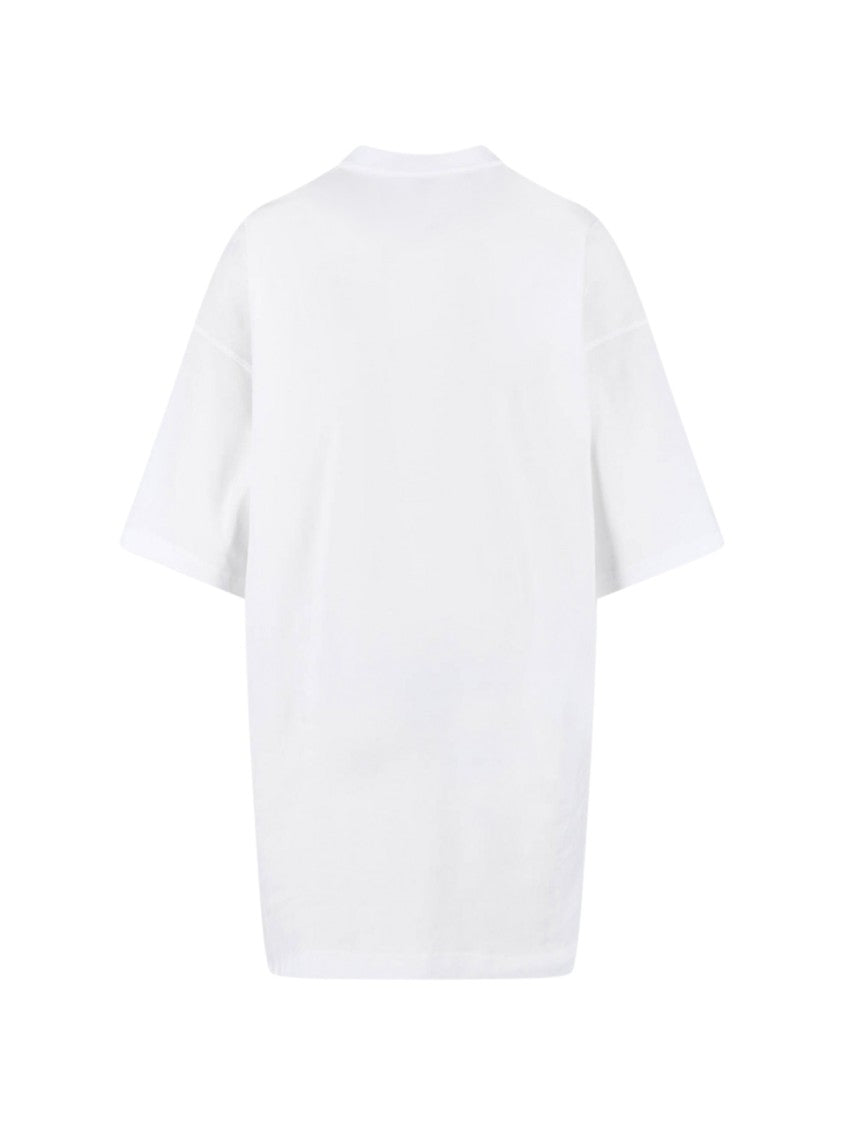 Moschino White Teddy Bear Logo Cotton Dress