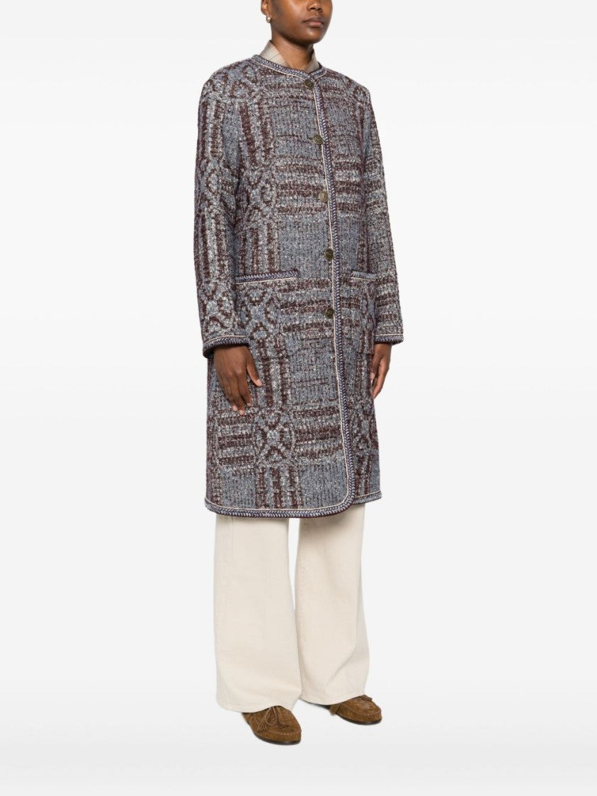 Etro Textured Mid-Length Coat With Braided Trim
