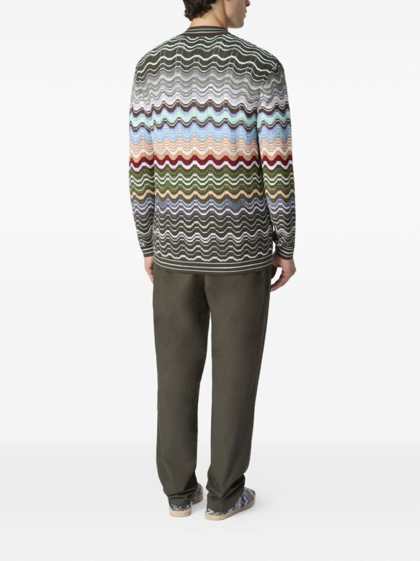 Missoni Multicolored Chevron Knit Cardigan
