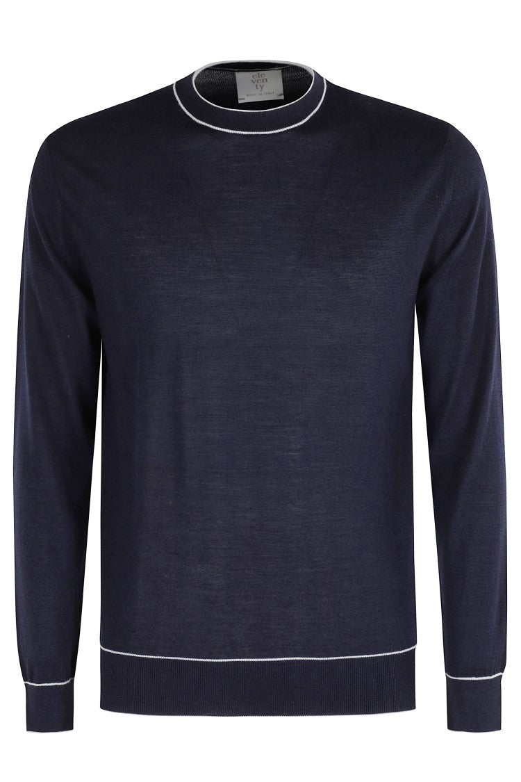 Eleventy Black Crewneck Sweater