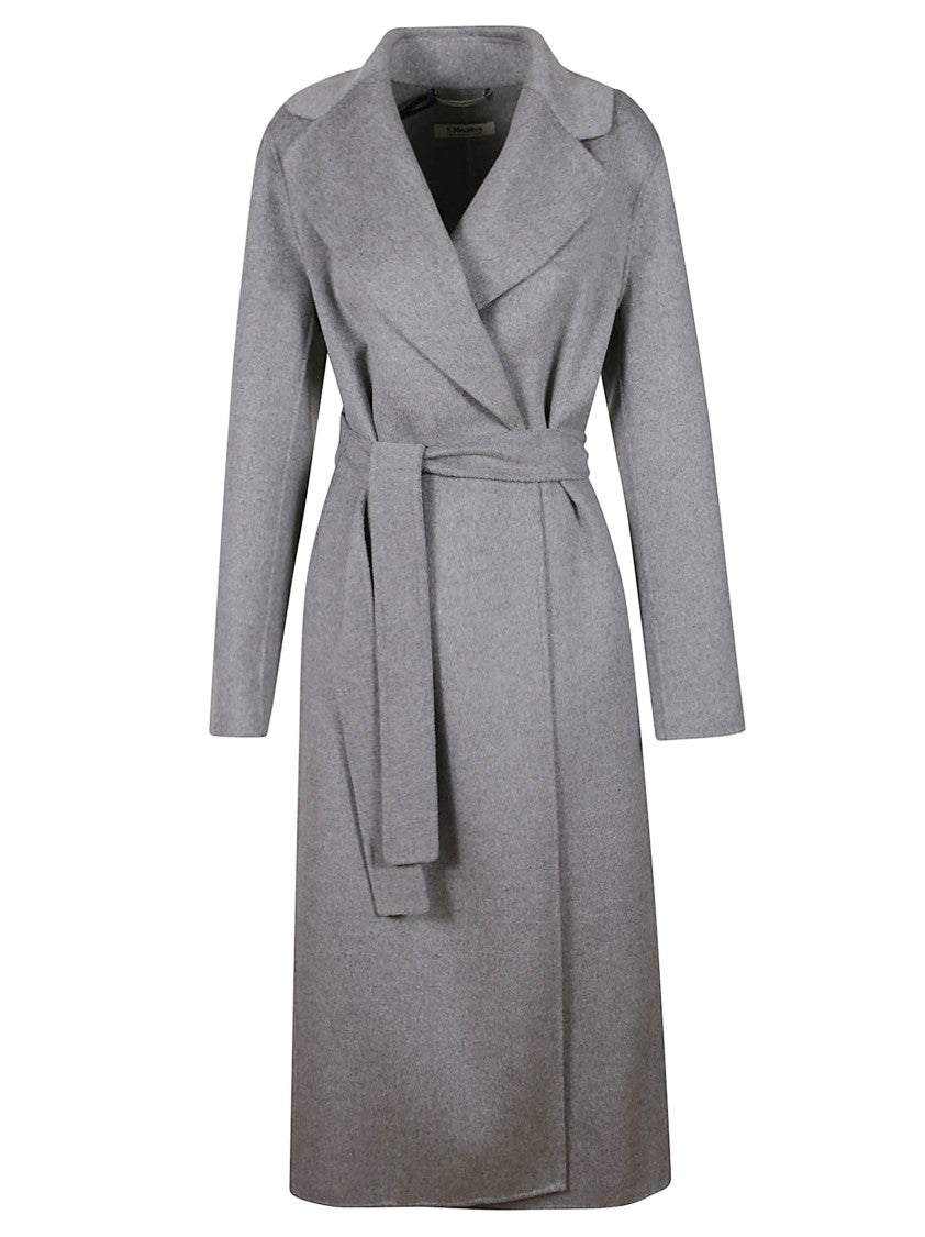 Max Mara Tailored Wrap Coat With Wide Lapel Collar