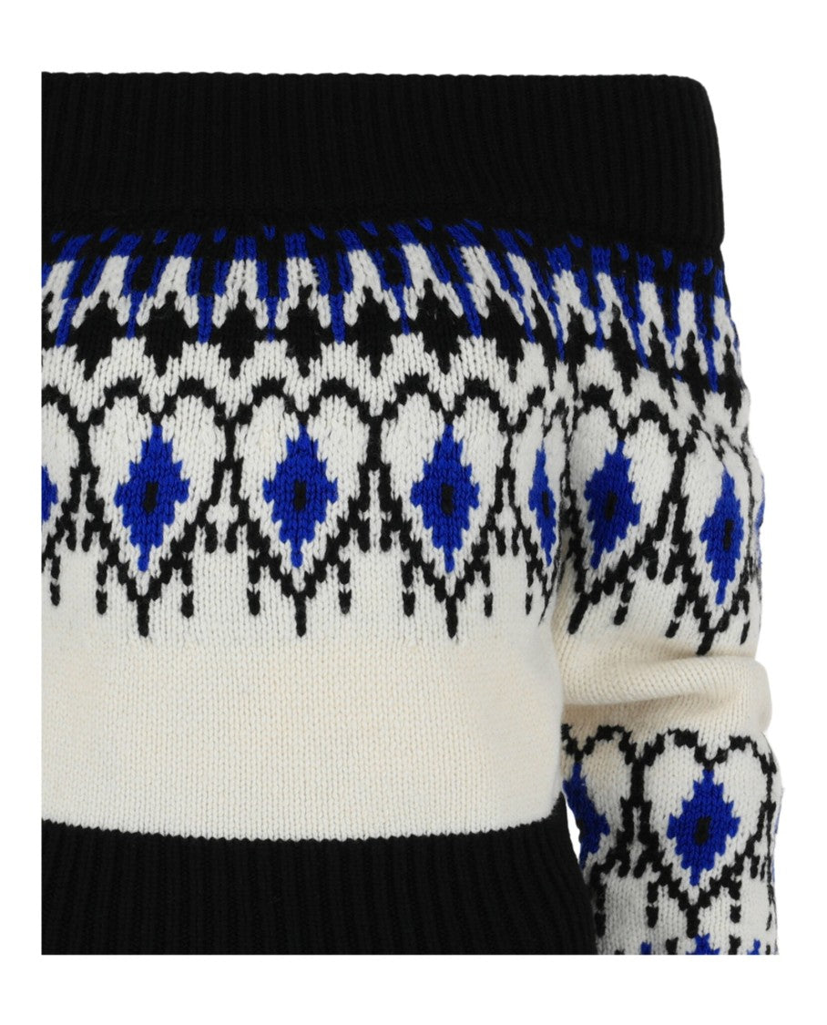 Alexander Mcqueen Geometric Fair Isle Knit Sweater With Heart Motifs