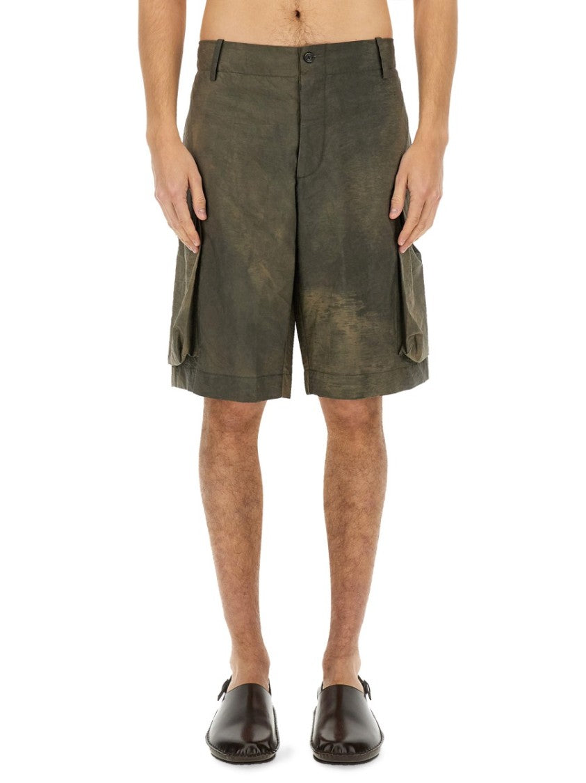 Uma Wang Relaxed-Fit Cargo Shorts With Textured Fabric