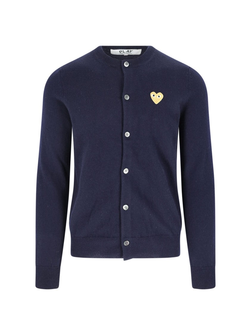 Comme Des Garçons Navy Blue Wool Cardigan