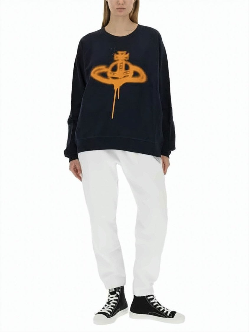 Vivienne Westwood Relaxed Fit Black Long-Sleeve Shirt With Graphic Emblem