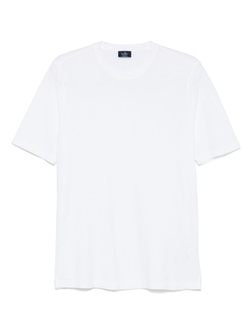 Barba Classic White T-Shirt With Crew Neck