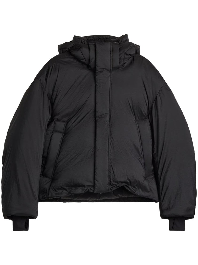 Y-3 Cropped High Collar Hooded Down Jacket