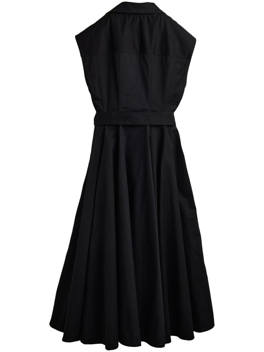Y-3 Sleeveless Midi Dress With Structured Silhouette