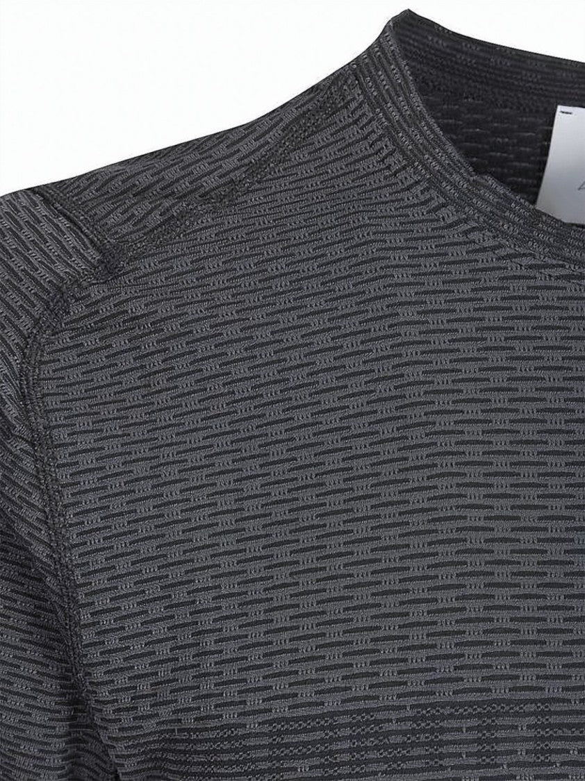 Roa Black Polyamide Polypropylene Textured Training T-Shirt