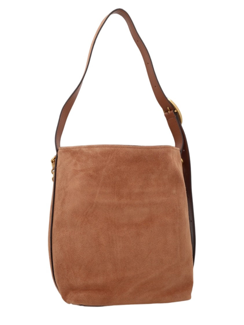 Michael Michael Kors Structured Suede Tote Bag With Gold-Tone Chain Detail