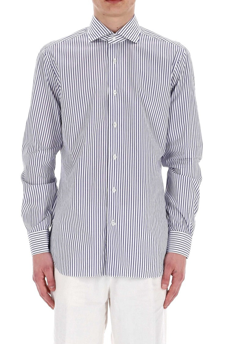 Barba Cult Line Cotton Tailored Stripe Shirt