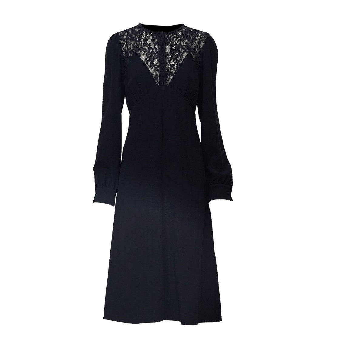 N°21 Midi Dress With Lace Insert And Button Detailing