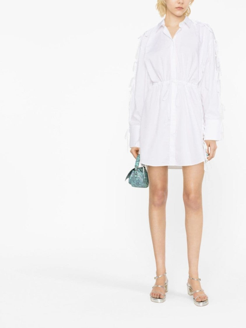 Msgm Bow-Embellished Cotton Shirtdress