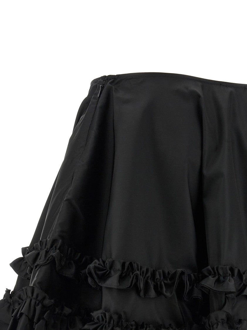 Ganni 'Duchesse Nylon Mini Frill' Skirt