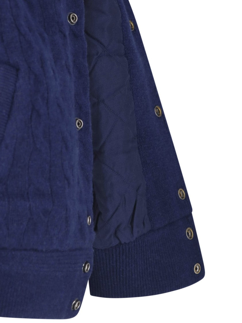 Polo Ralph Lauren White Cropped Cable Knit Logo Jacket