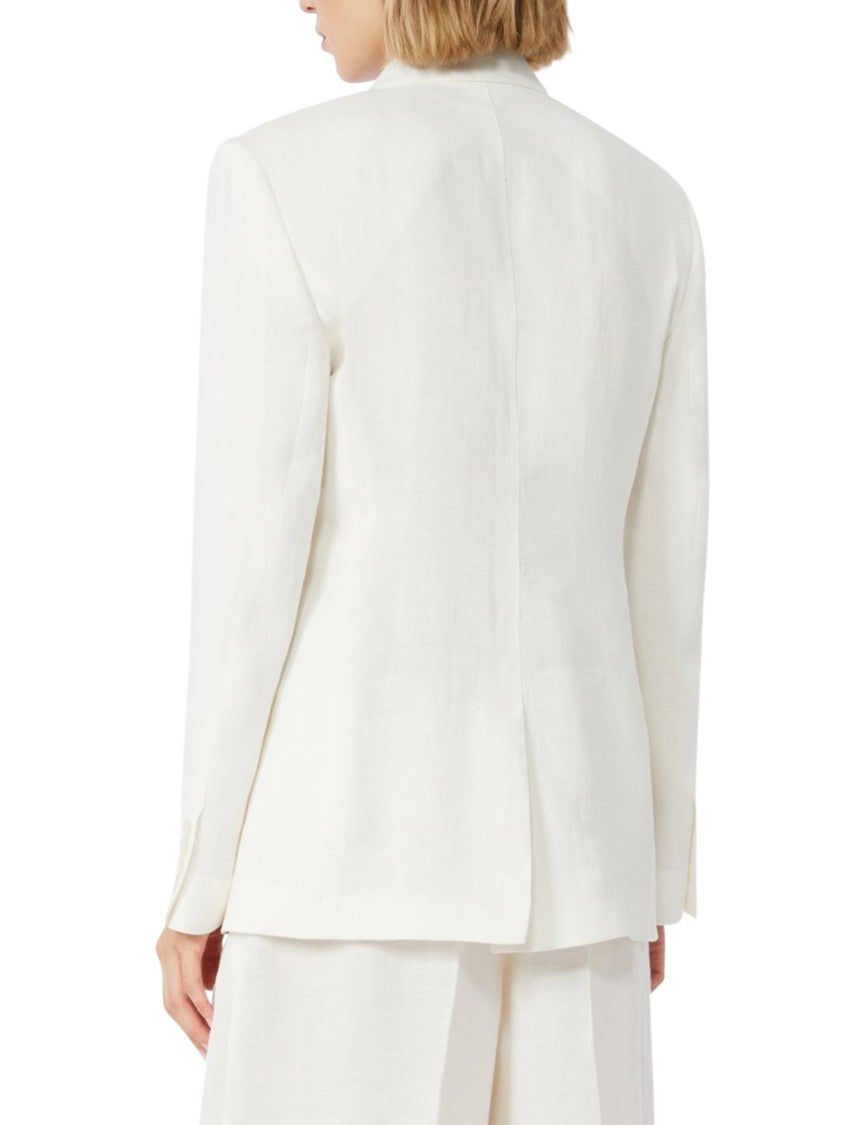 Max Mara Tailored Linen Jacket With Classic Notch Lapel