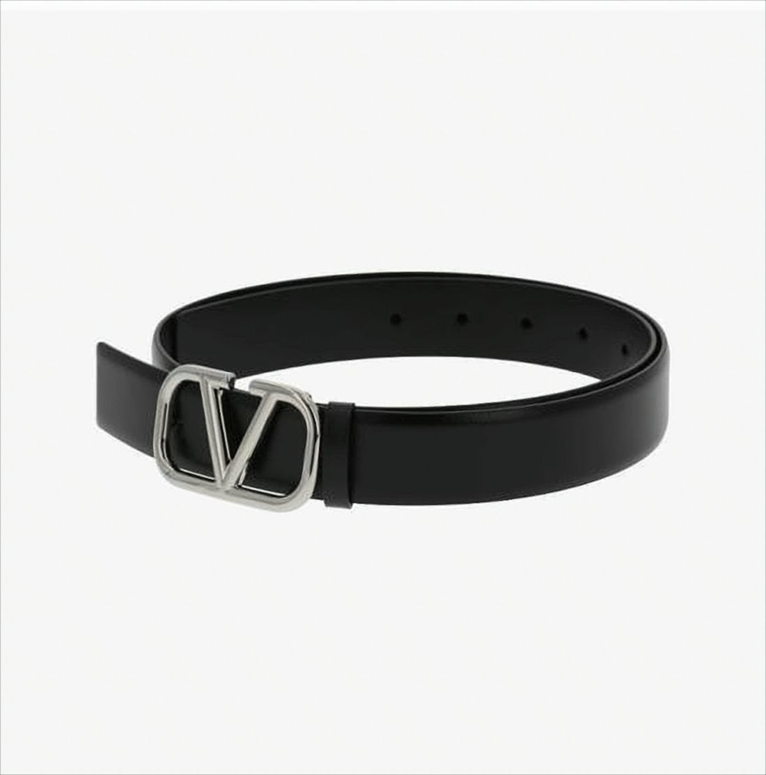 Valentino Garavani Black Leather Belt
