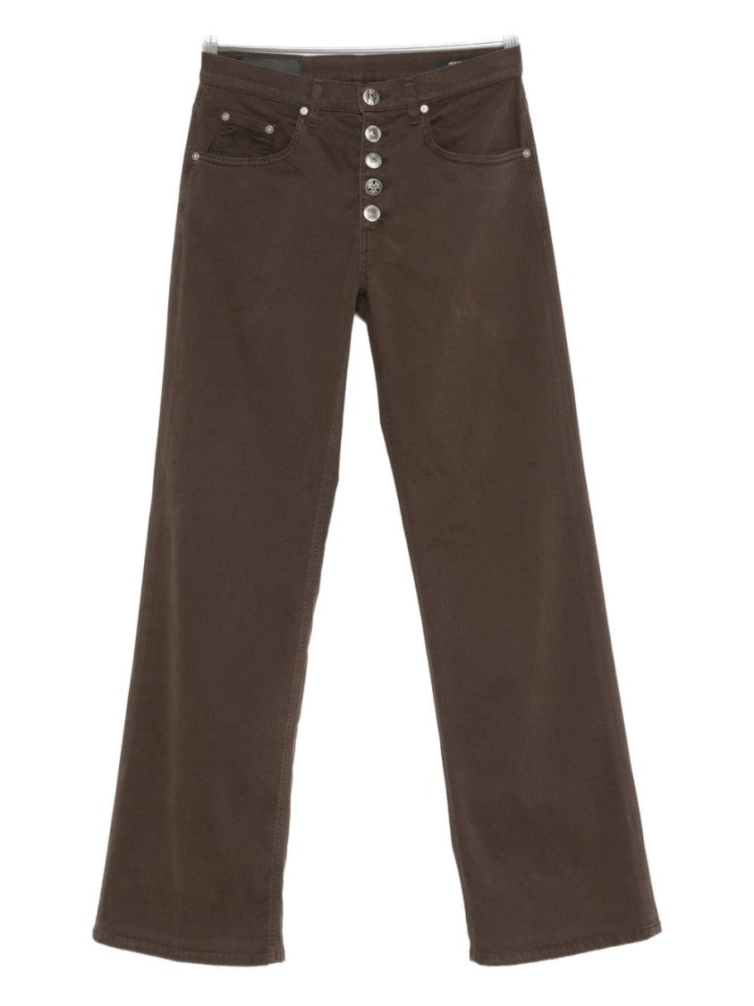 Dondup High-Rise Wide-Leg Jeans With Button Fly Closure