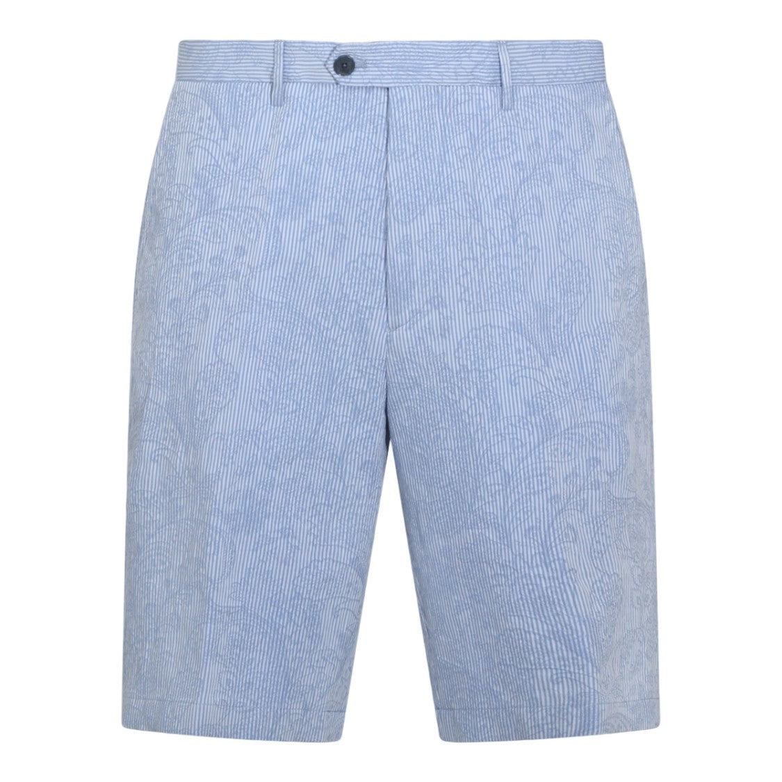 Etro Tailored Blue Shorts With Stripe Pattern