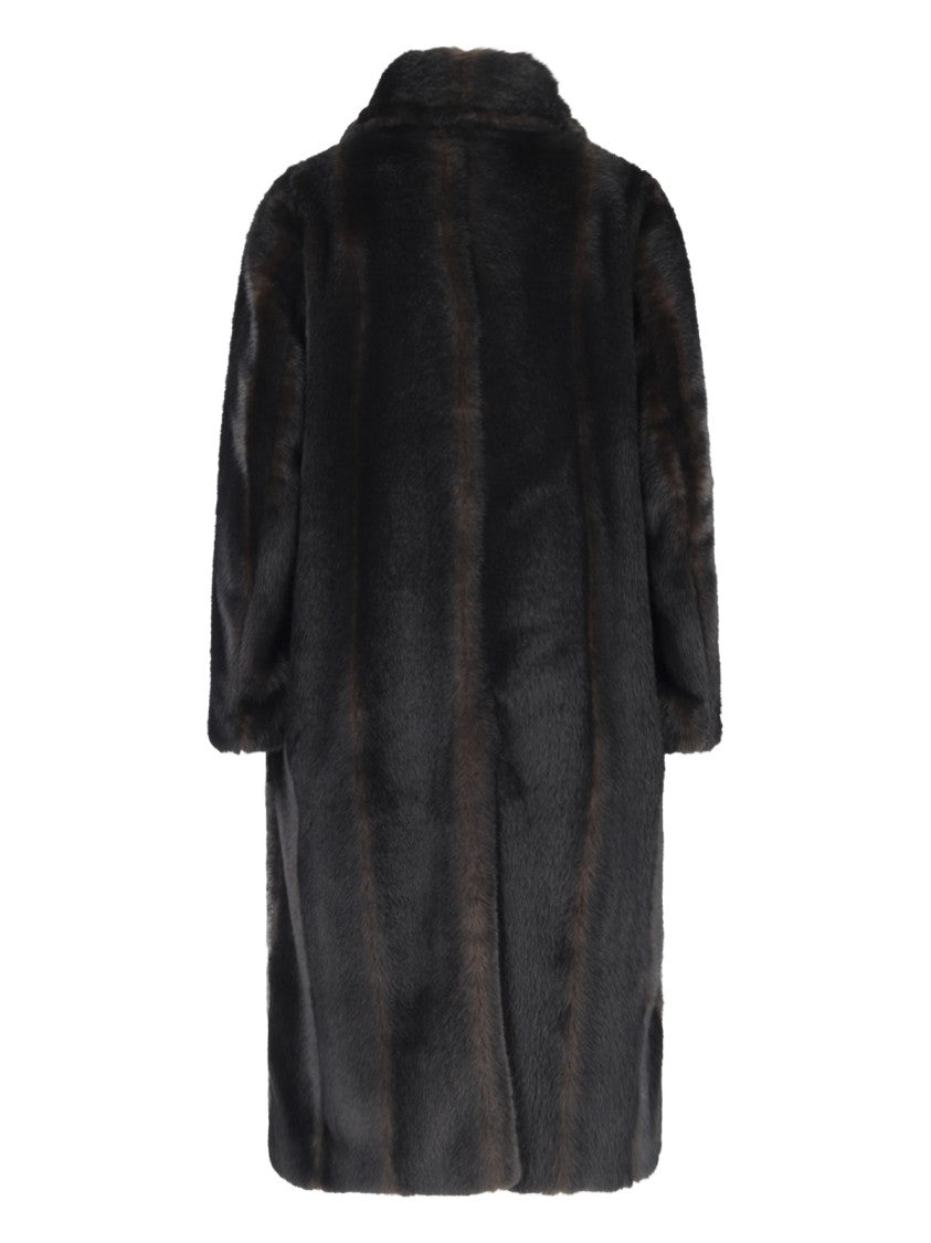 Mm6 By Maison Margiela Brown Faux Fur Lined Coat