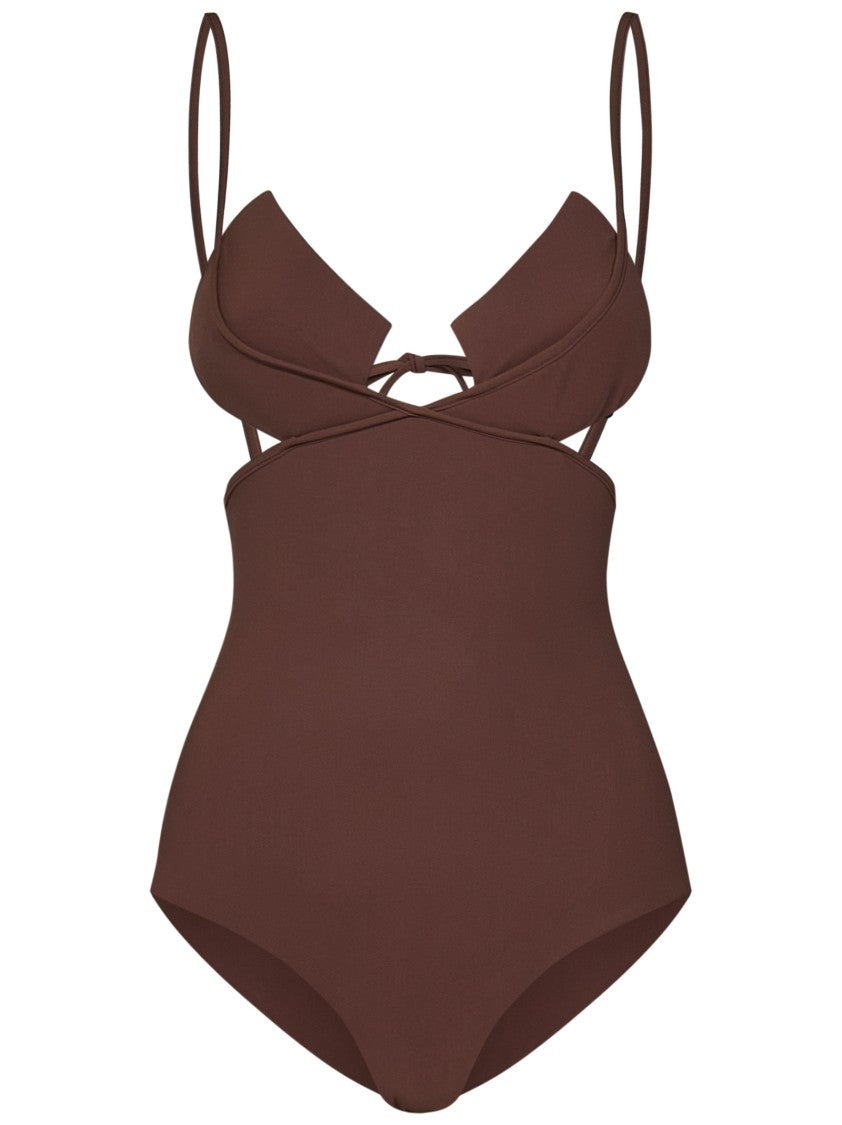 Nensi Dojaka Brown One-Piece Swimsuit