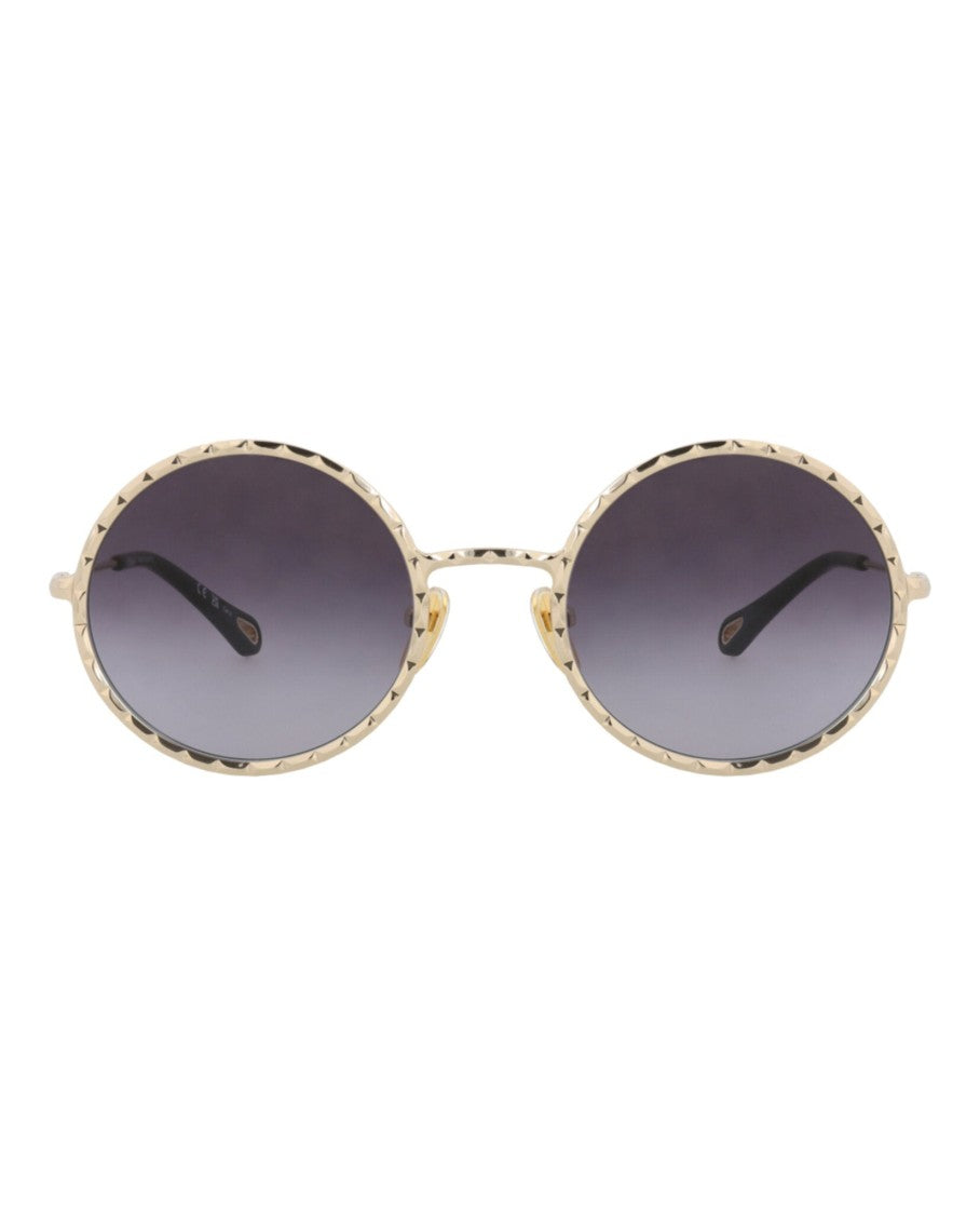 Chloé Round-Frame Metal Sunglasses