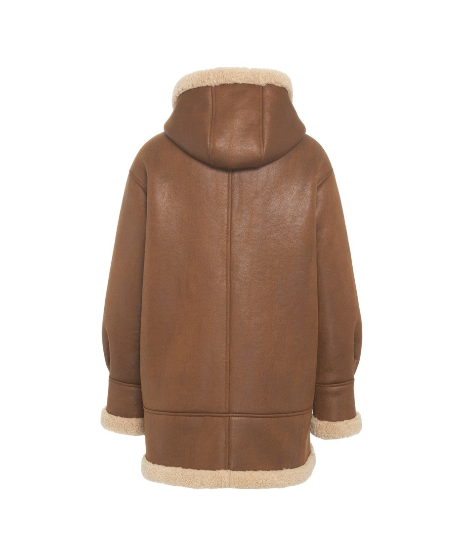 Bully Oversized Synthetic Fur Coat With Buckle Details