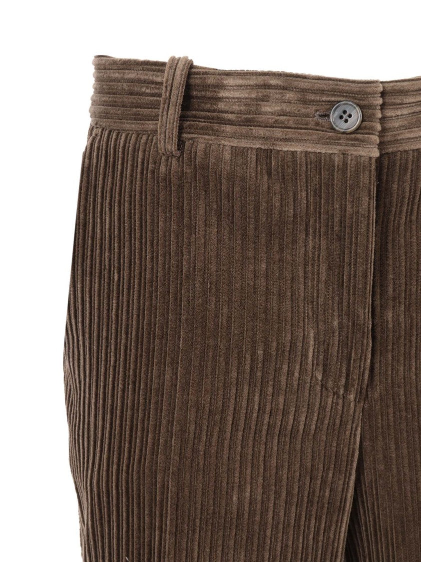 P.A.R.O.S.H. High-Waisted Straight-Leg Corduroy Pants