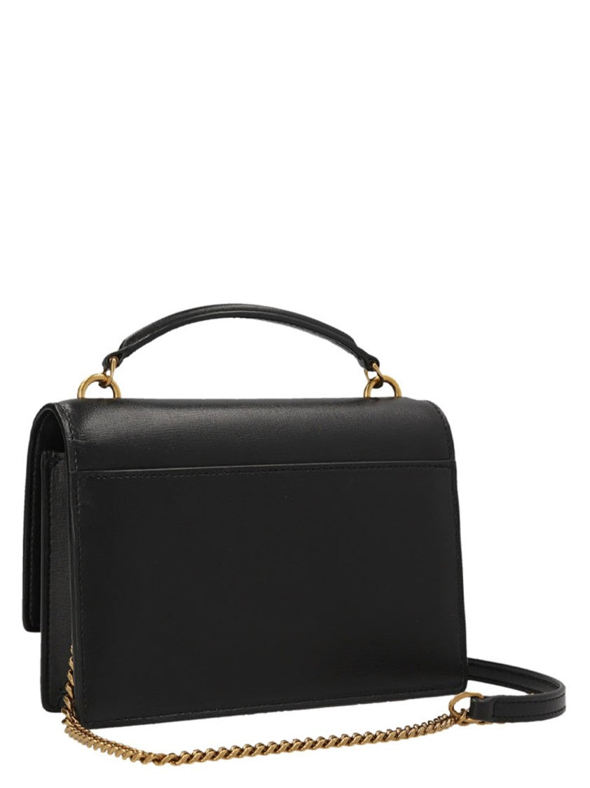 Saint Laurent Rectangular Black Leather Handbag With Chain Strap