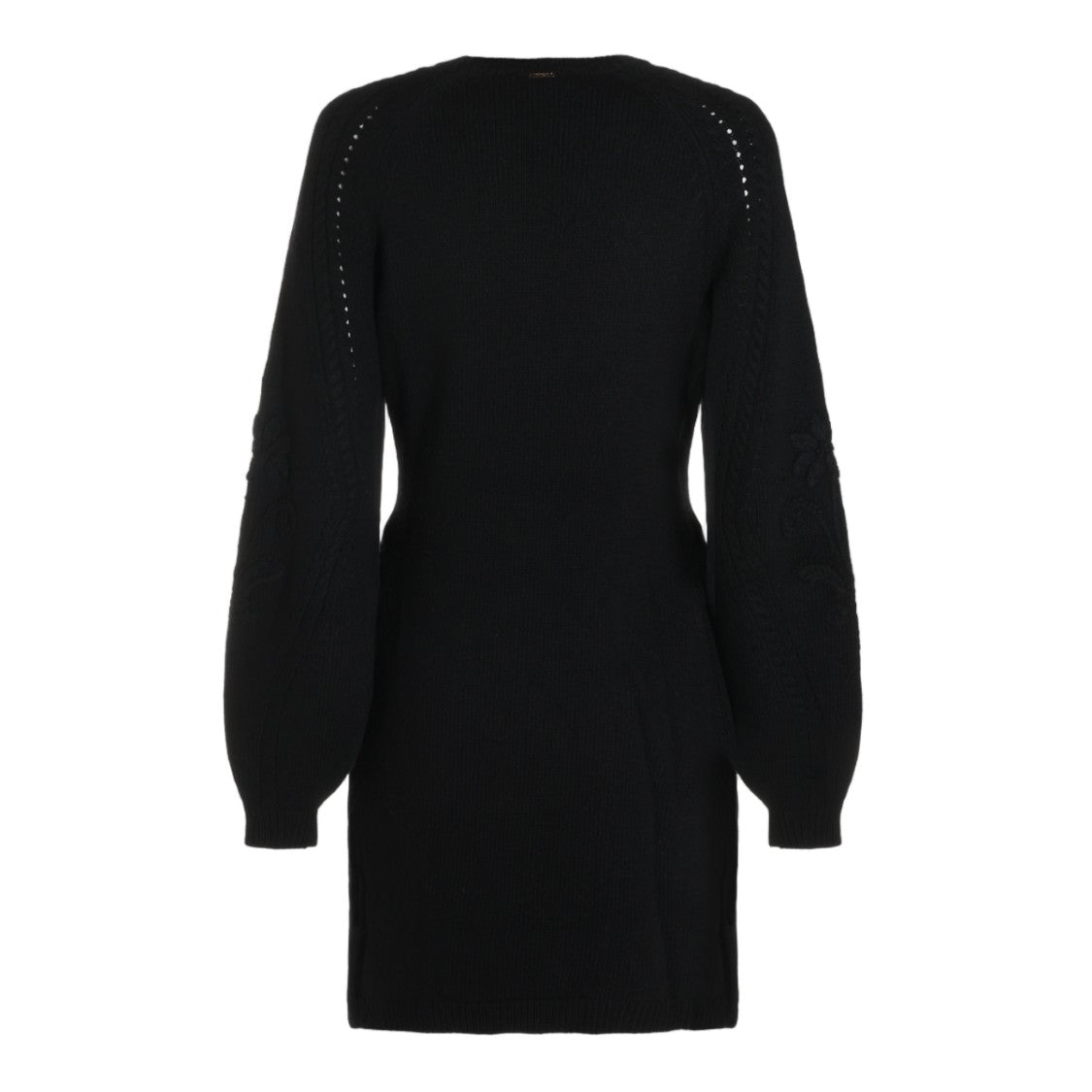 Twin-Set Fitted Voluminous Sleeve Knit Mini Dress