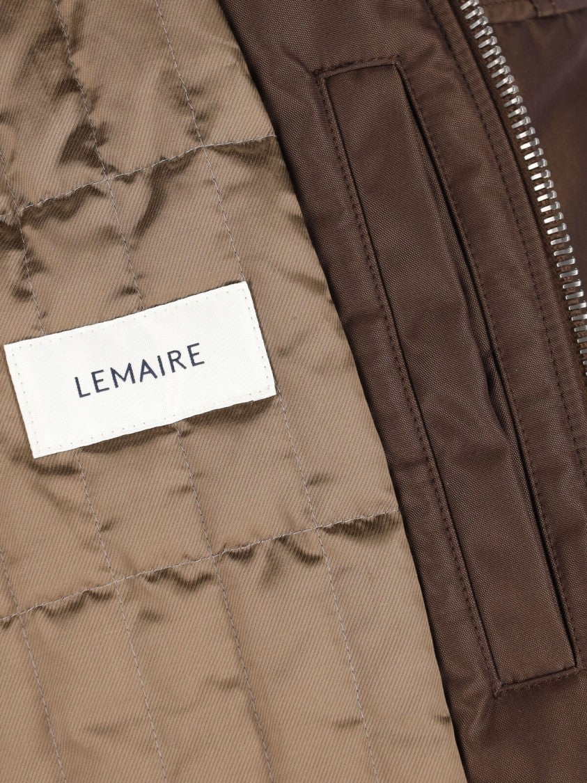 Lemaire Brown Removable-Collar Cotton Viscose Jacket
