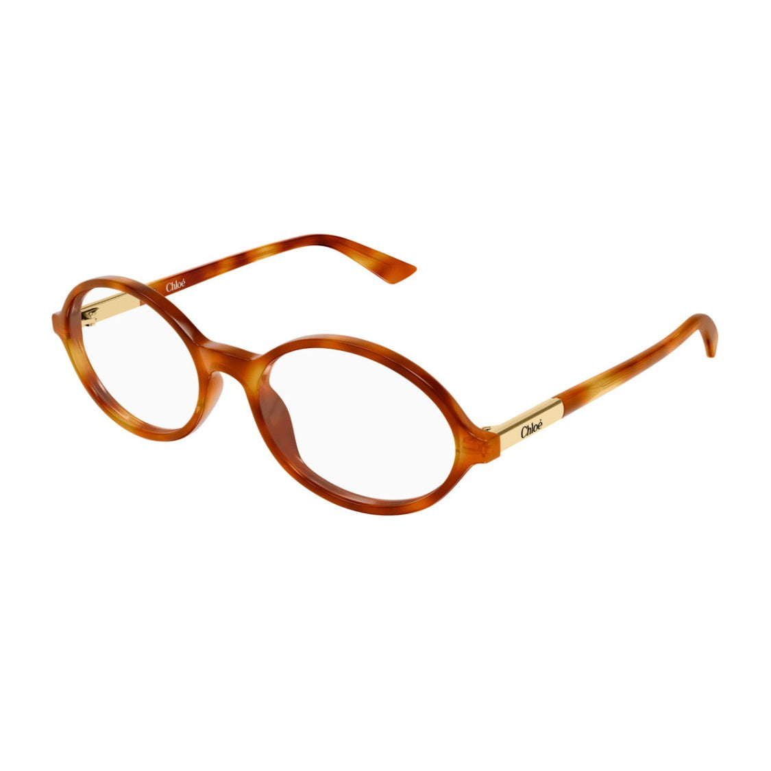 Chloé Havana Softly Injected Oval Glasses