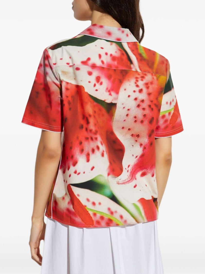 Tory Burch Multicolor Floral Print Shirt