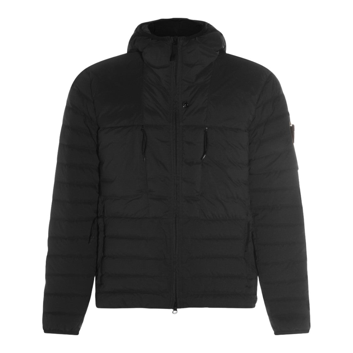 Stone Island Padded Black Jacket With High Collar