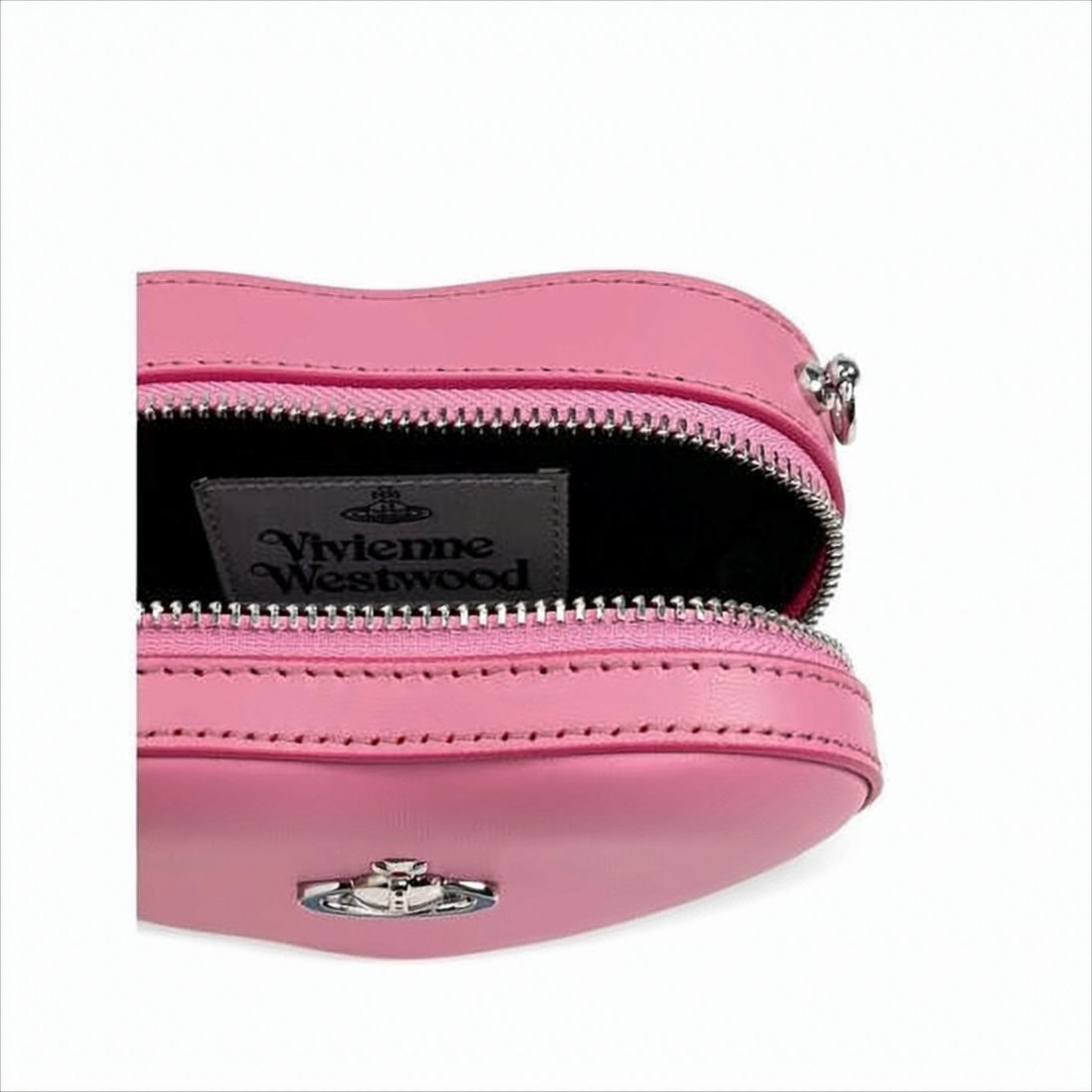 Vivienne Westwood Heart-Shaped Nappa Leather Shoulder Bag With Zip Closure