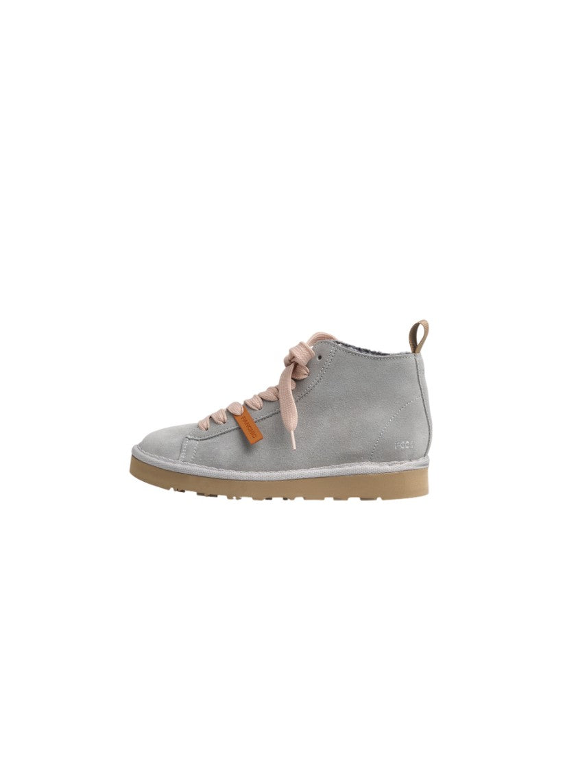 Panchic Light Grey Sneakers Powder Pink Laces