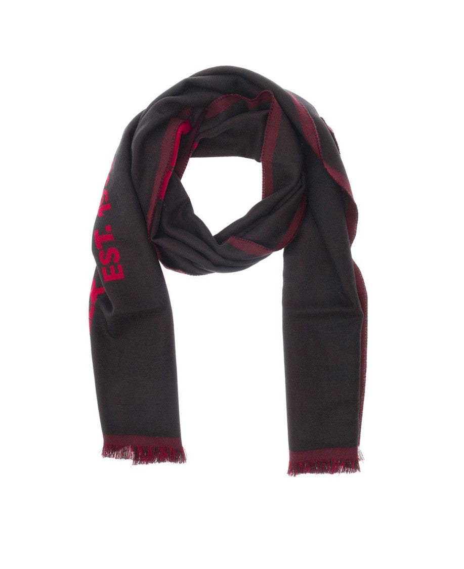 Alexander Mcqueen Fringe-Edged Wool Scarf With Bold Design