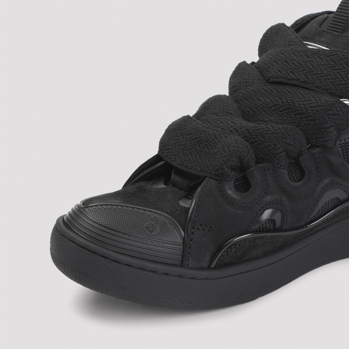 Lanvin Curb Black Calf Leather Sneakers