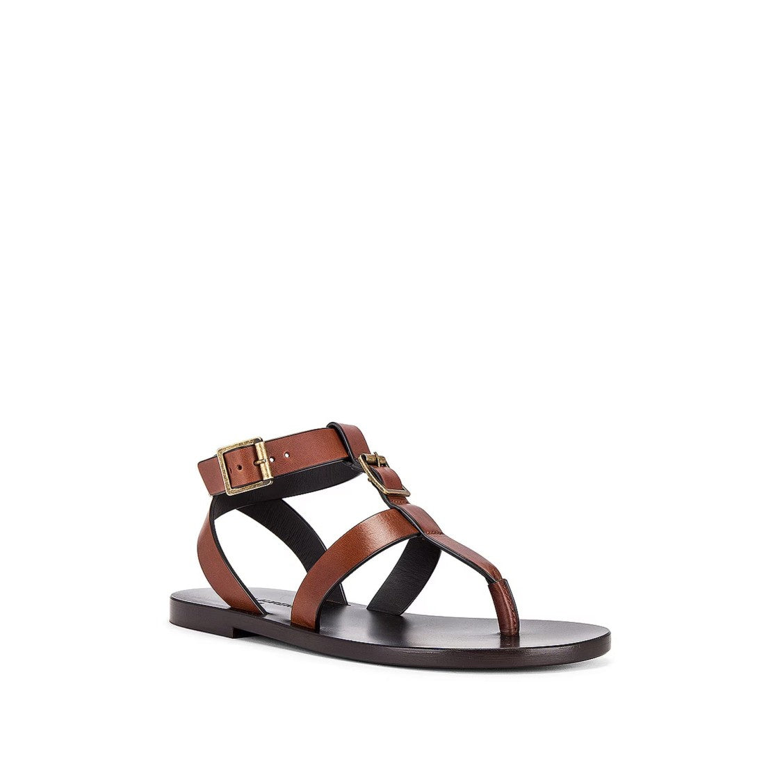Saint Laurent Calf Leather Flip Flop Sandals