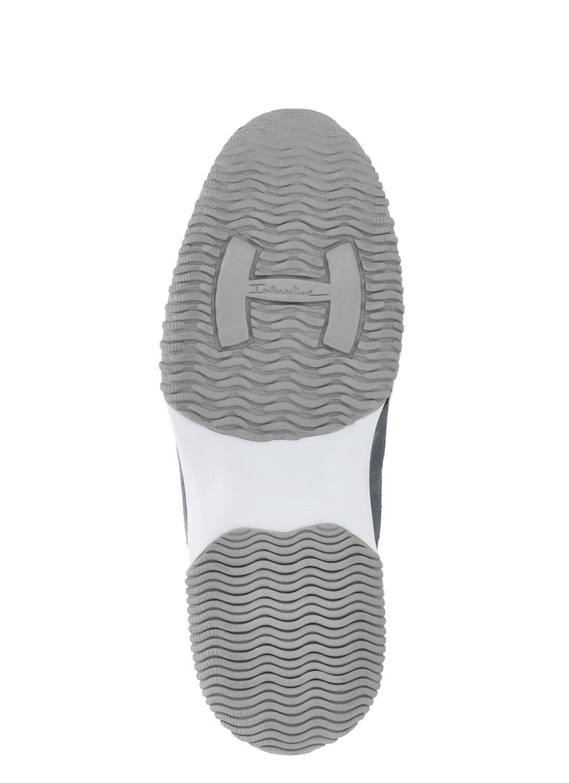 Hogan Blue Interactive Suede-Fabric Sneakers