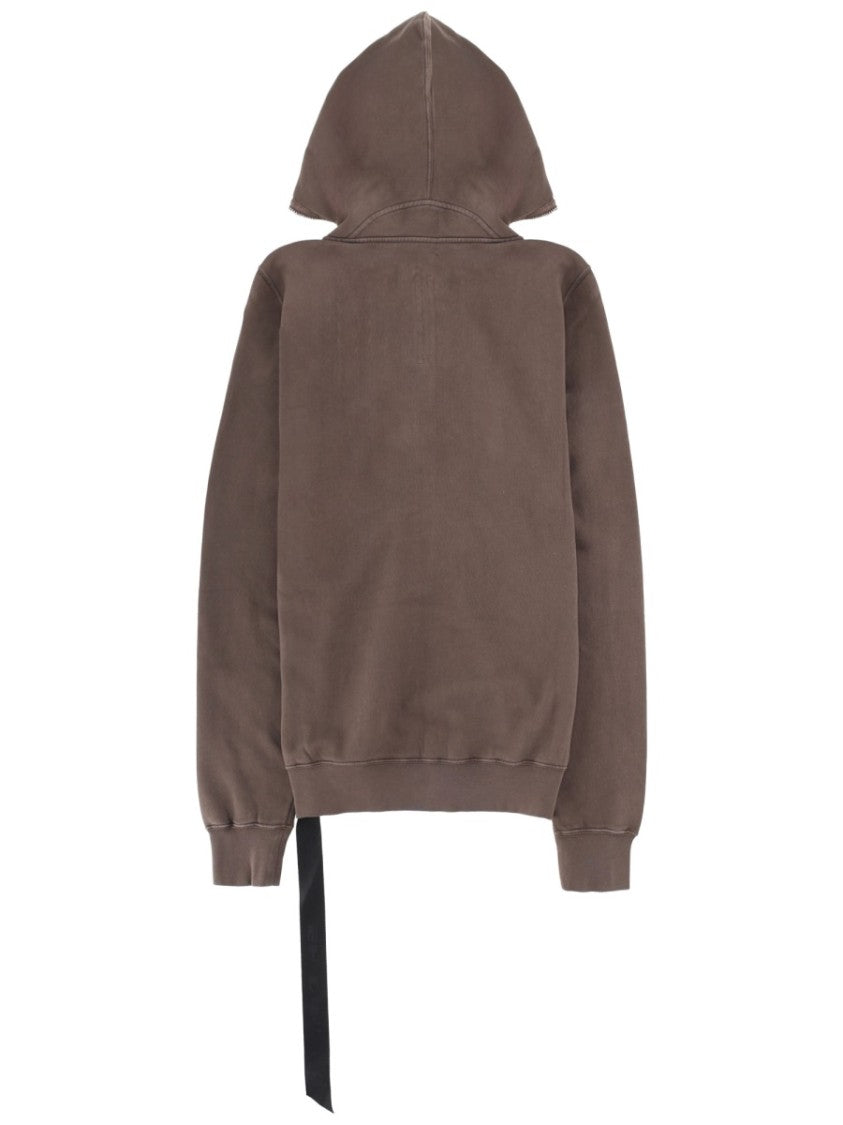 Drkshdw By Rick Owens Black Gimp Faded Fabric Strap Hoodie
