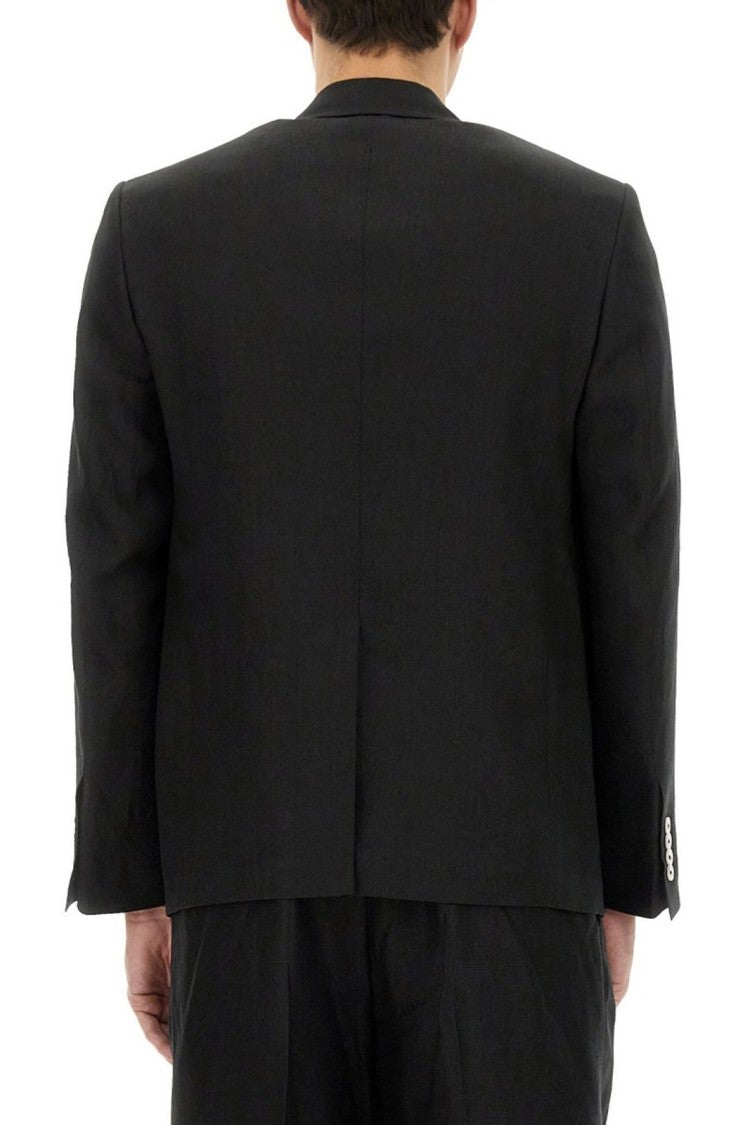 Dolce & Gabbana Structured Black Linen Jacket With Clean Finish