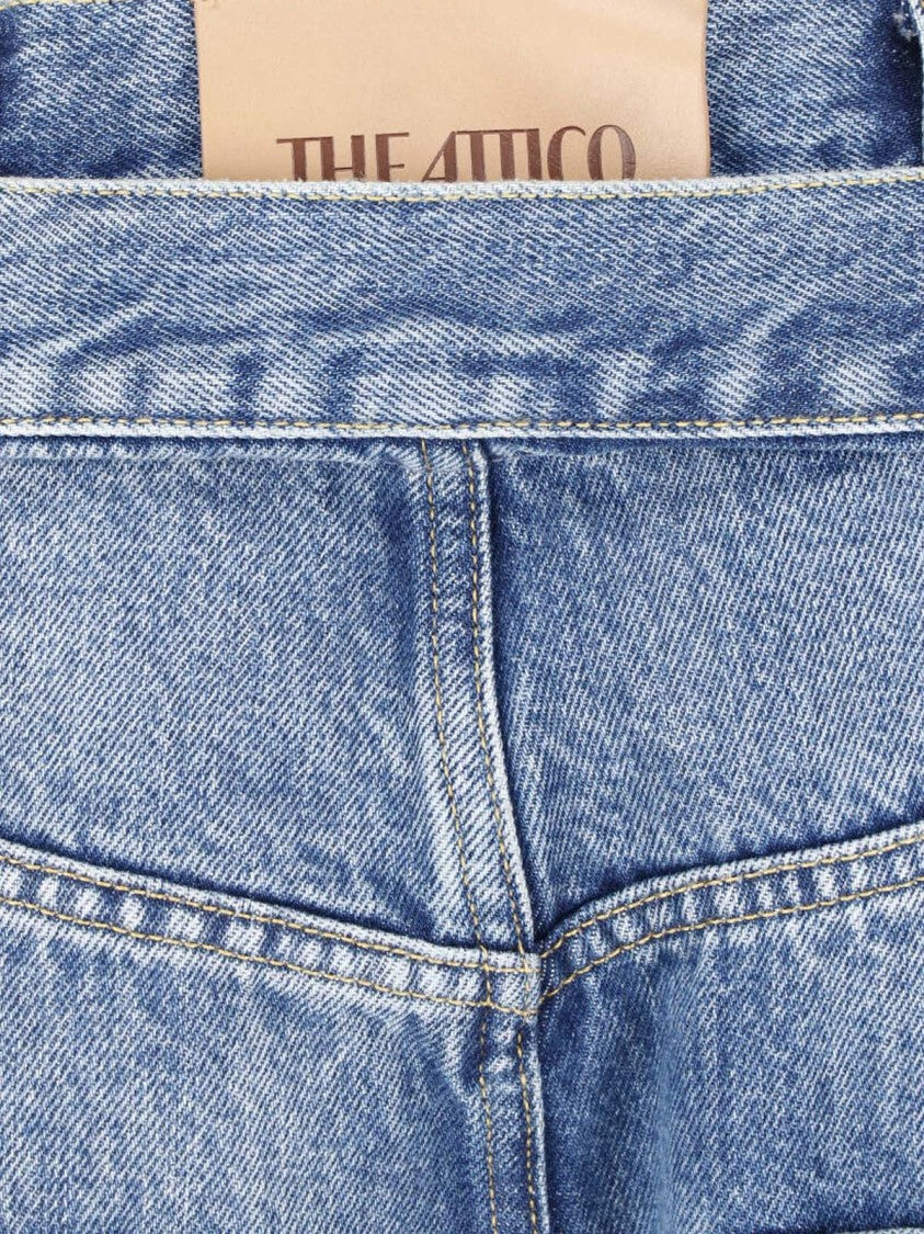The Attico Relaxed Wide-Leg Cropped Jeans