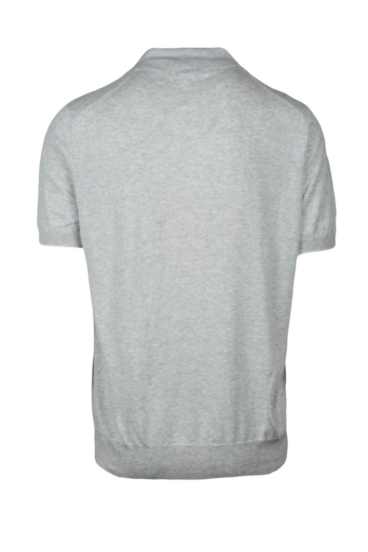 Brunello Cucinelli Knit Polo Shirt - Light Grey