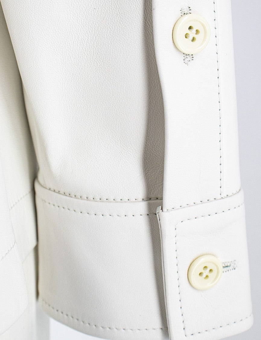 Fabiana Filippi Overfit White Leather Blouse