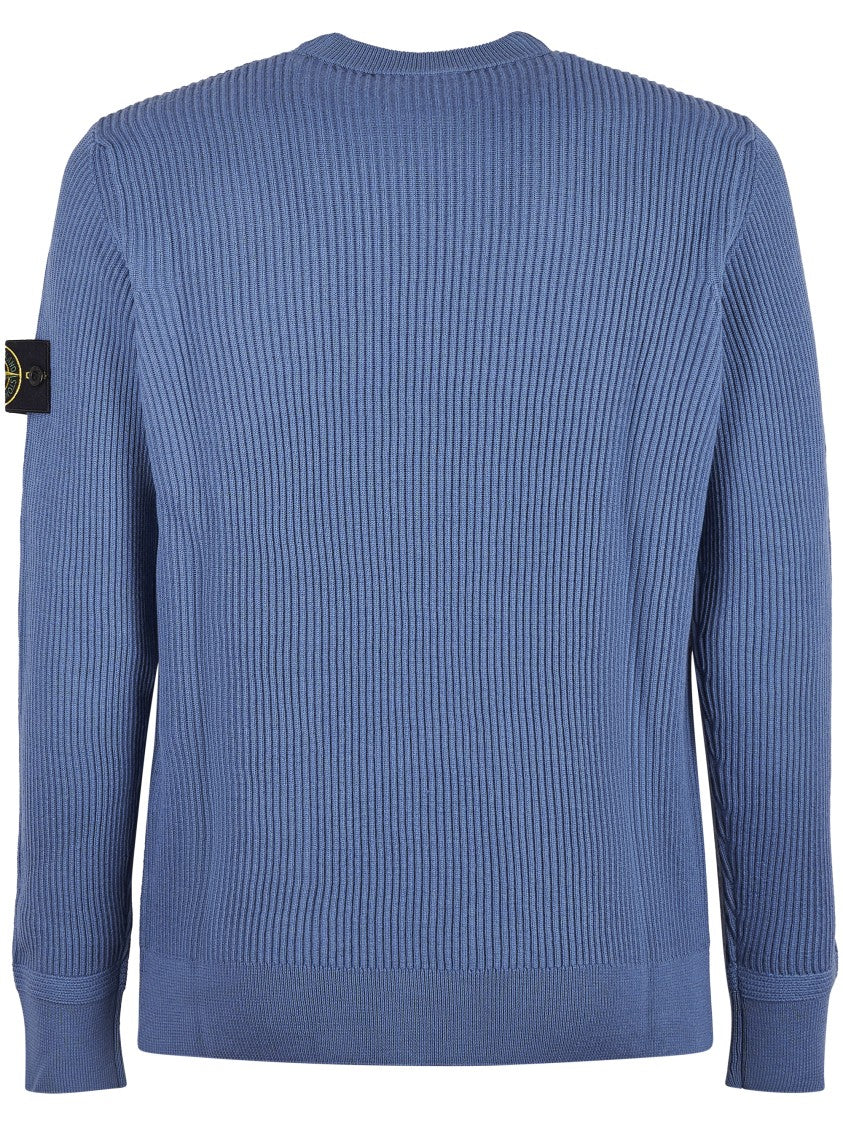 Stone Island Ribbed Knit Sweater With Crew Neckline