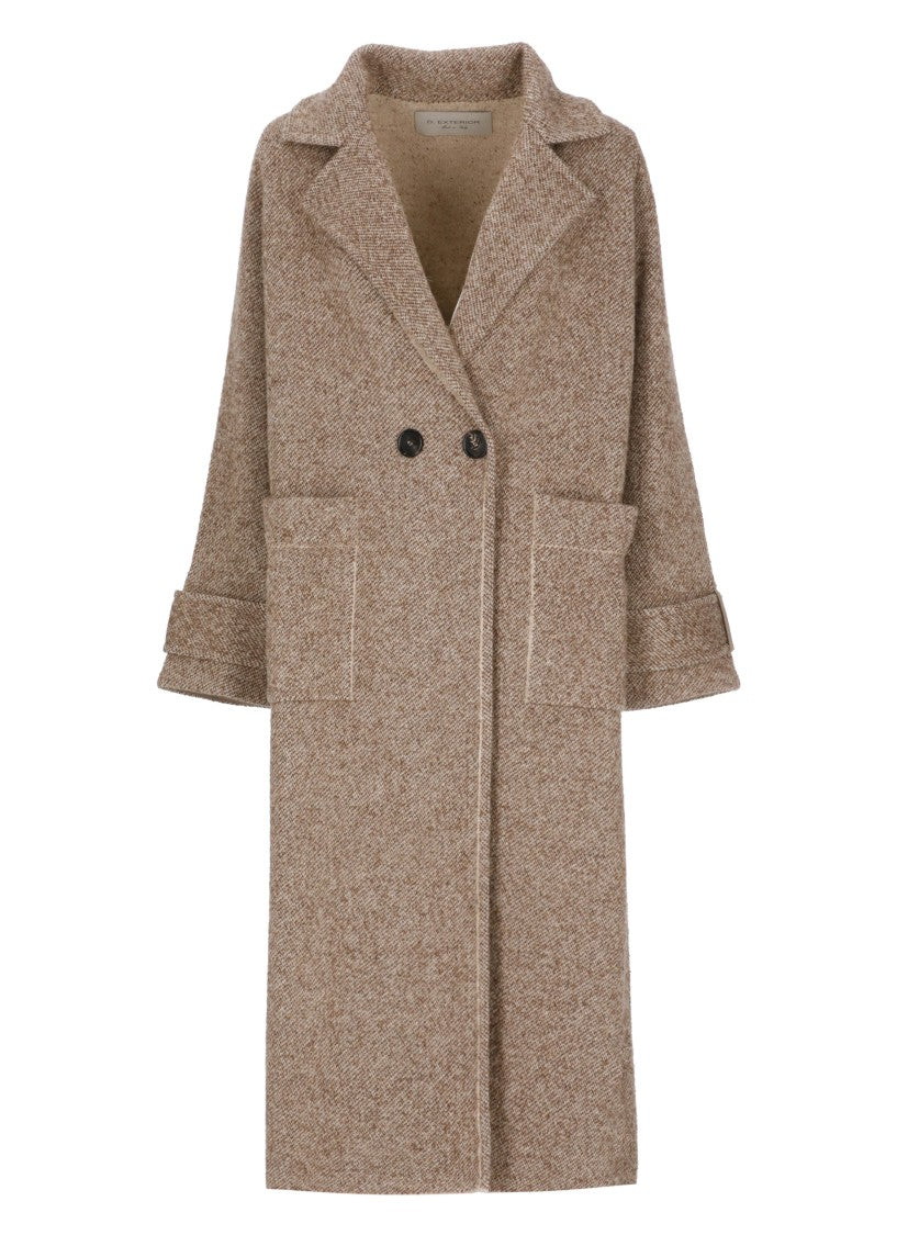 D. Exterior Brown Wool-Blend Coat