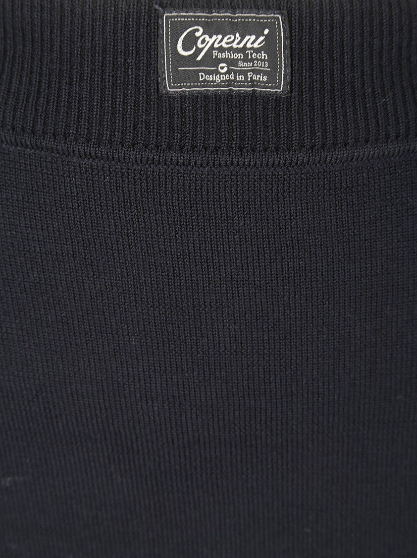 Coperni Wool Midi Skirt With Knot Detail